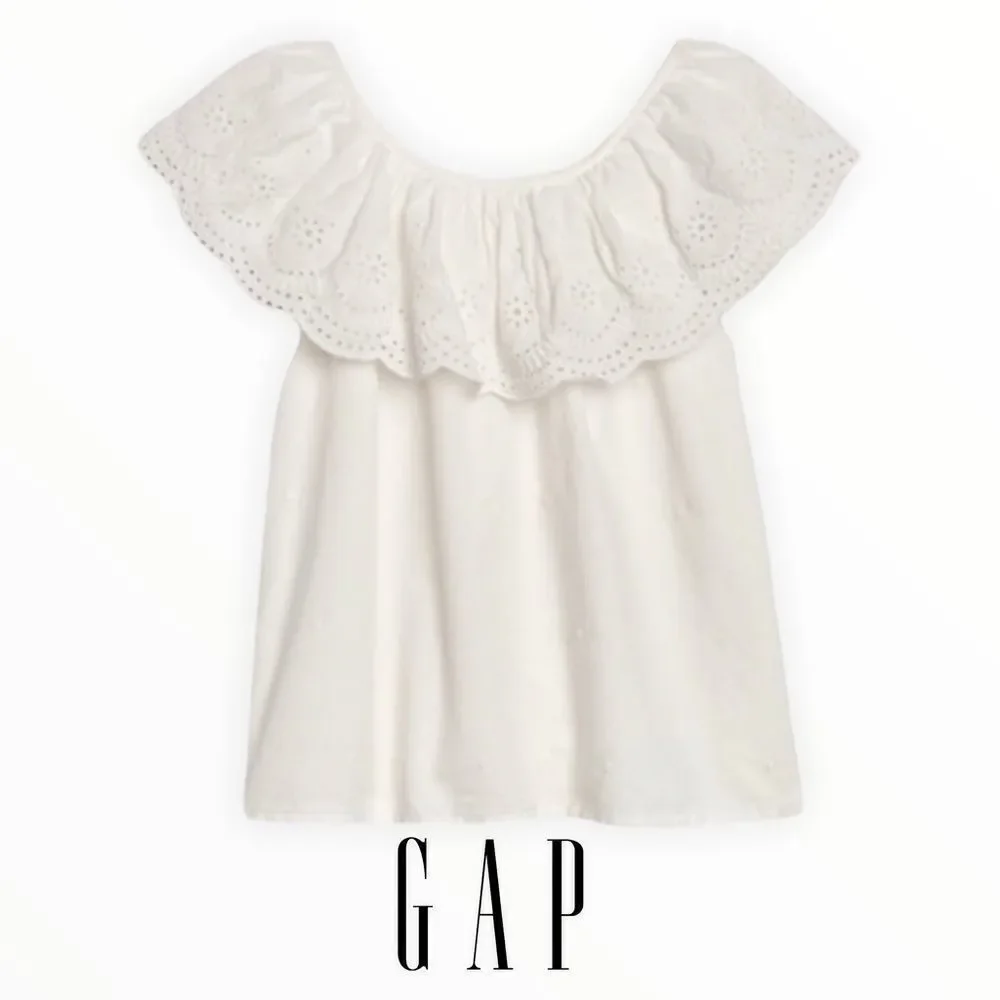 GAP Kids | Ivory | EYELET RUFFLE TOP